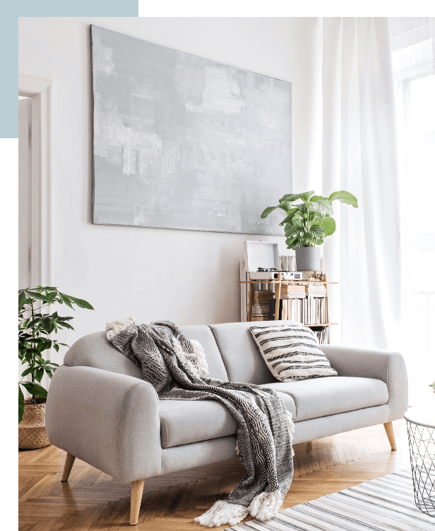 Stylowe wnętrze domu z meblami i dekoracjami